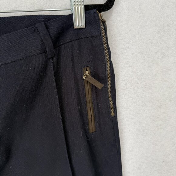Massimo Dutti Pants Womens Small navy Slim Tapered Ankle Zip Pockets Side Zip - Picture 7 of 10
